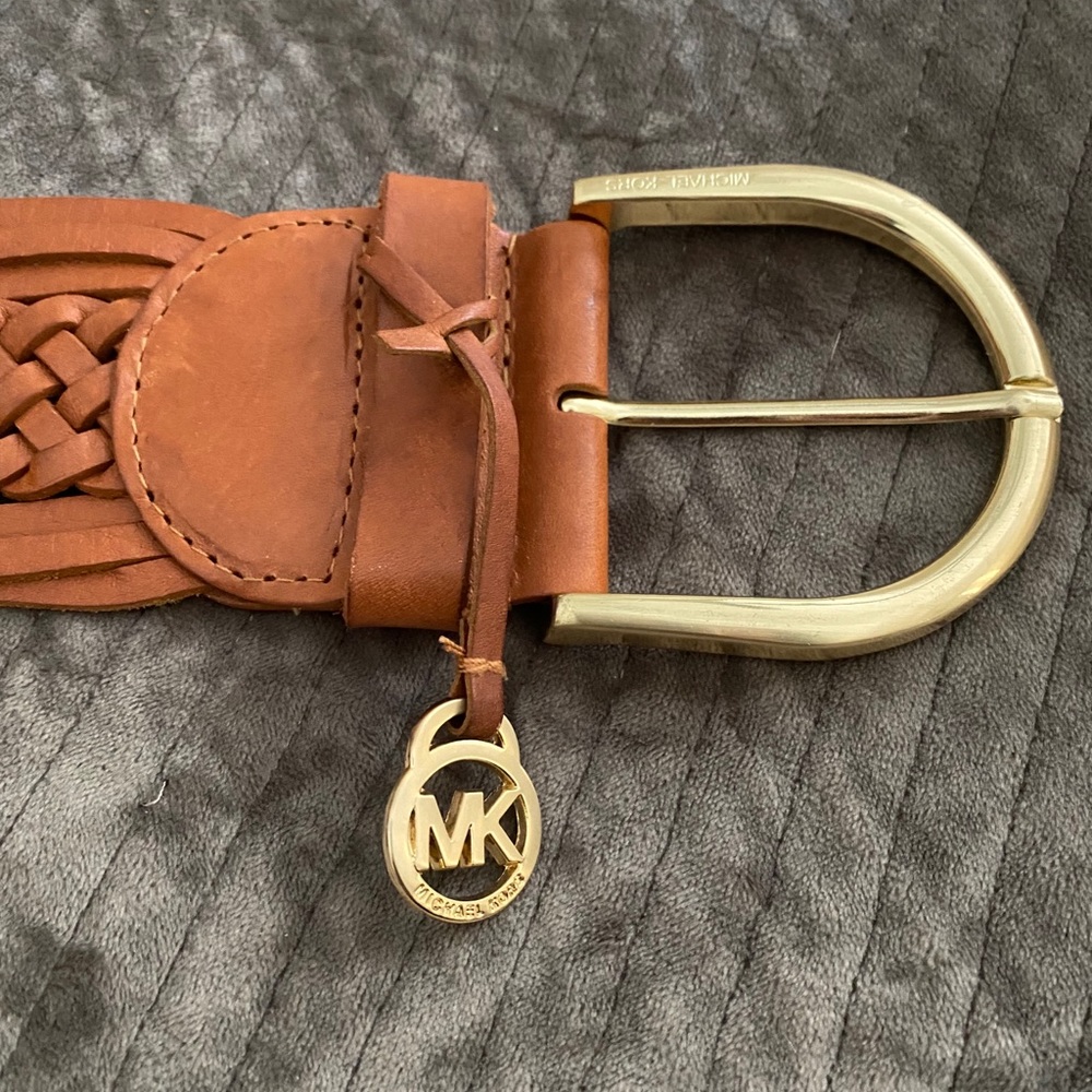 MK wide belt in brown